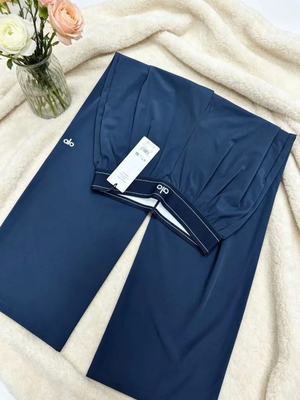 Navy Blue🔵ALO Yoga Regular 30-inch Seam Trouser High Waist Athletic Pants